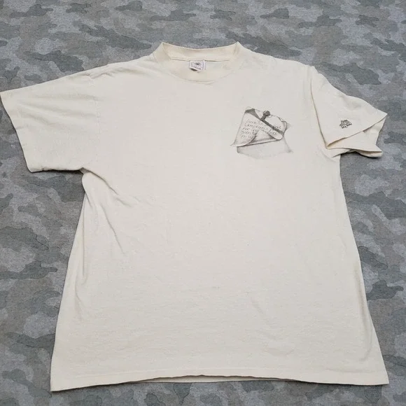 Vintage Religious Delta Shirt Mens Large Beige Short Sleeve Single Stitch USAk - Picture 2 of 12